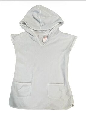 Cat & Jack White Terry Hooded Pullover Swim Suit Cover Up